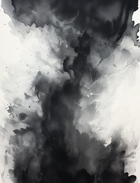 Photo there is a black and white painting of a black cloud generative ai