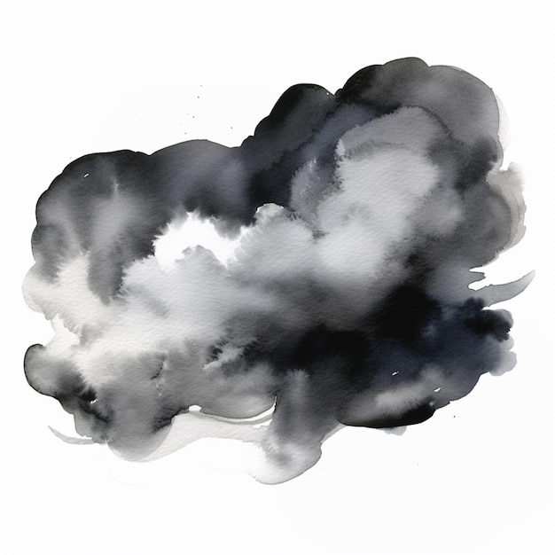 there is a black and white painting of a cloud generative ai