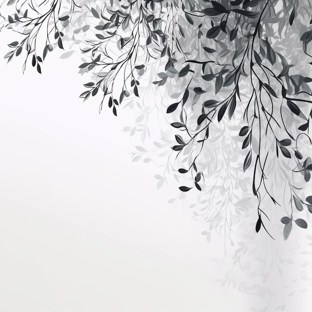 There is a black and white photo of a tree branch generative ai