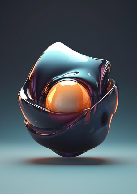 Photo there is a blue bowl with an egg inside of it generative ai