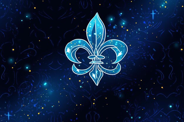 Photo there is a blue fleur de lis on a dark background generative ai