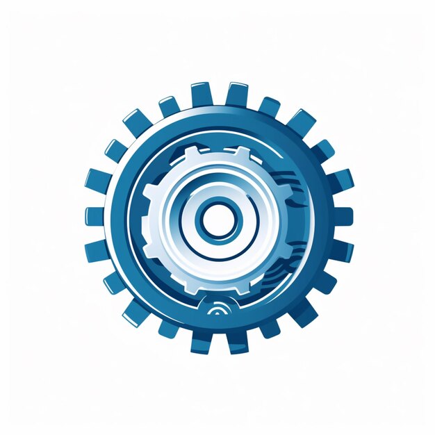 there is a blue gear wheel with a white center generative ai