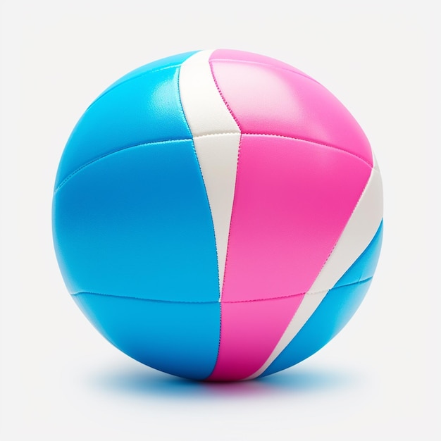 Photo there is a blue and pink ball with a white stripe on it generative ai
