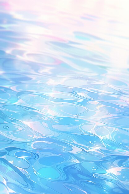 there is a blue water surface with ripples and a sun shining generative ai