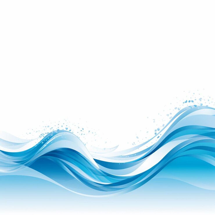 Photo there is a blue wave with bubbles on a white background generative ai