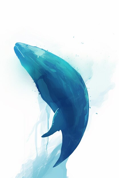 There is a blue whale that is jumping out of the water generative ai