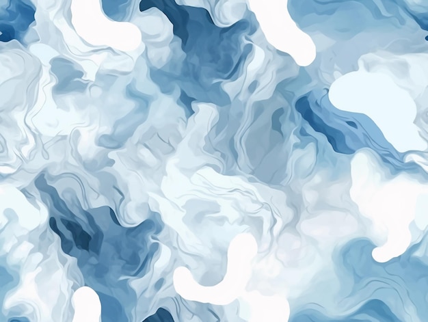 there is a blue and white abstract painting of a wave generativ ai