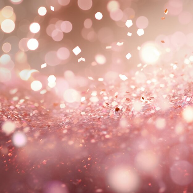 there is a blurry image of a pink background with lots of confetti generative ai