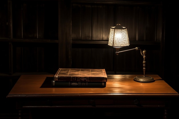 Photo there is a book and a plant on a table with a cup