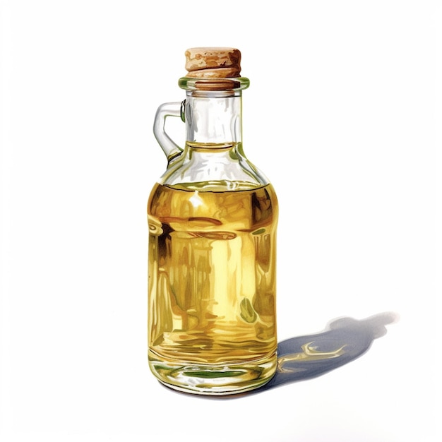 there is a bottle of oil with a cork stopper on it generative ai