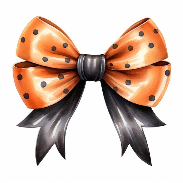 there is a bow with a polka dot design on it generative ai