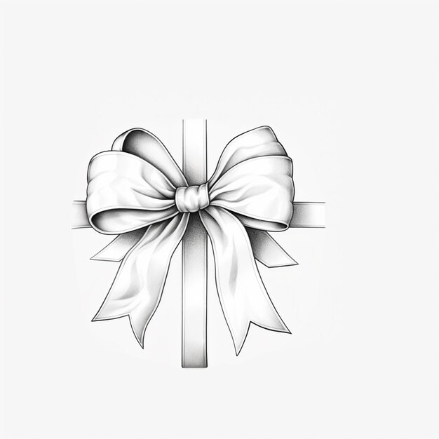 Photo there is a bow with a ribbon on it on a white background generative ai