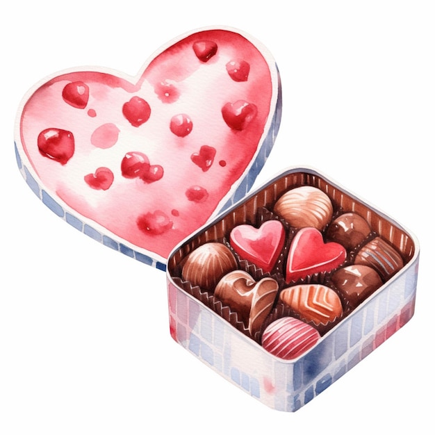 There is a box of chocolates with hearts in it generative ai