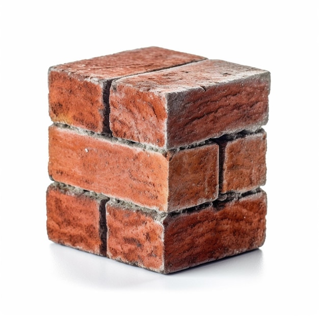 There is a brick block that is stacked up on a white surface generative ai