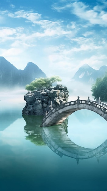 there is a bridge that is over a body of water generative ai