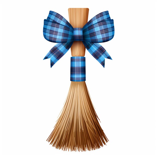 there is a broom with a bow tied to it generative ai