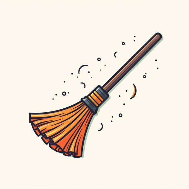 Photo there is a broom with a long handle on a white background generative ai