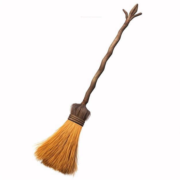 There is a broom with a long handle on a white background generative ai