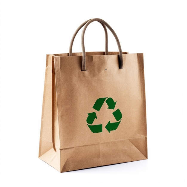 There is a brown paper bag with a recycle logo on it generative ai