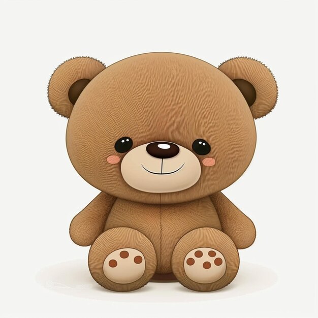 Photo there is a brown teddy bear sitting on a white surface generative ai