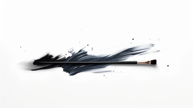 There is a brush with black paint on it and a black brush with black paint generative ai