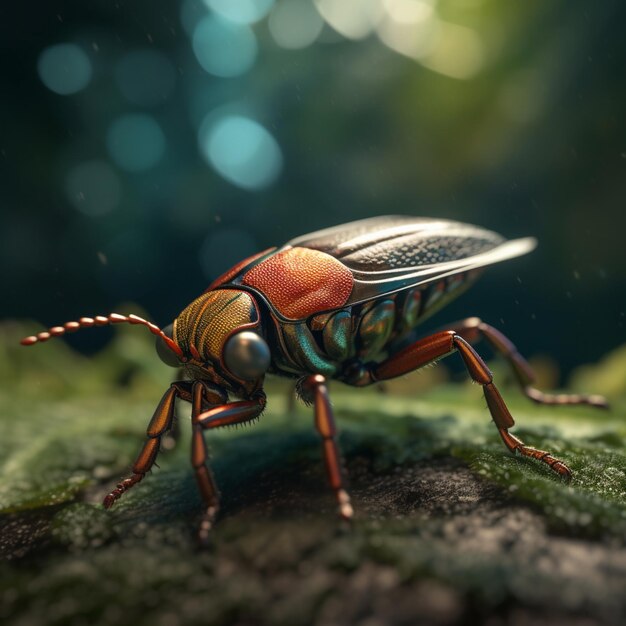 there is a bug that is sitting on a leaf generative ai