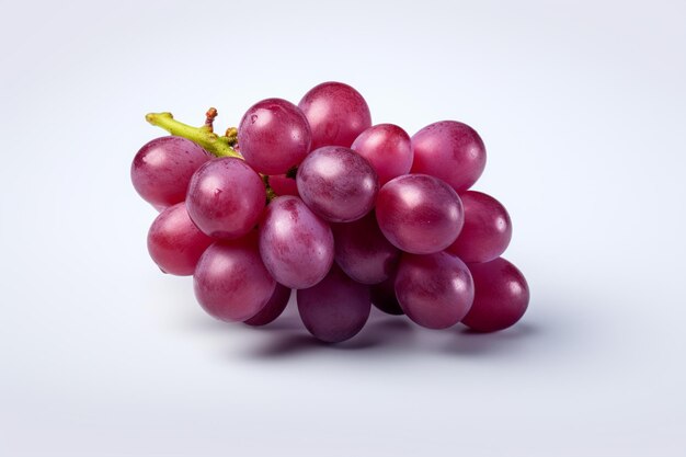 There is a bunch of grapes that are on a white surface generative ai