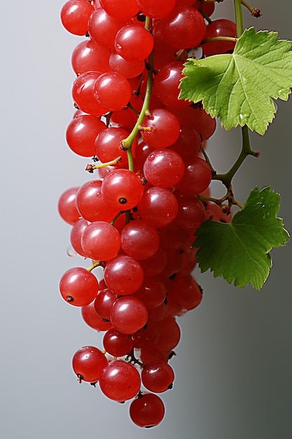 Есть букет красного винограда, висящий на ветке генеративного аи.
