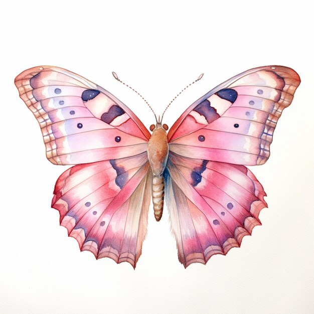 there is a butterfly that is painted on a white paper generative ai