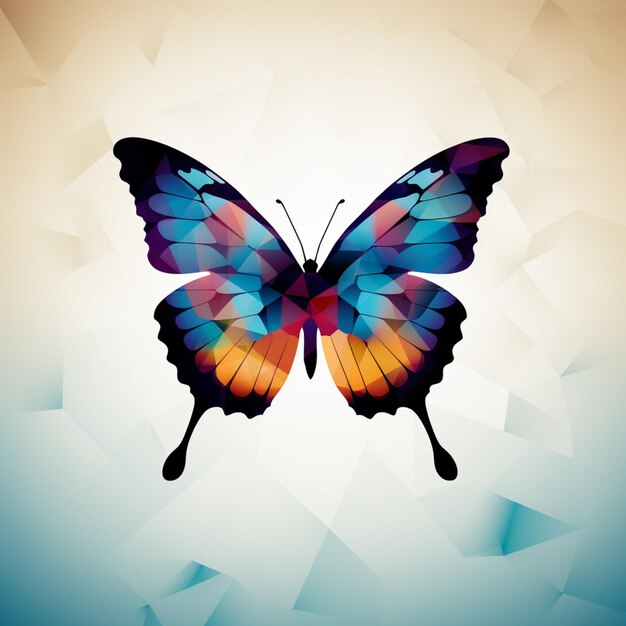 there is a butterfly that is sitting on a colorful background generative ai