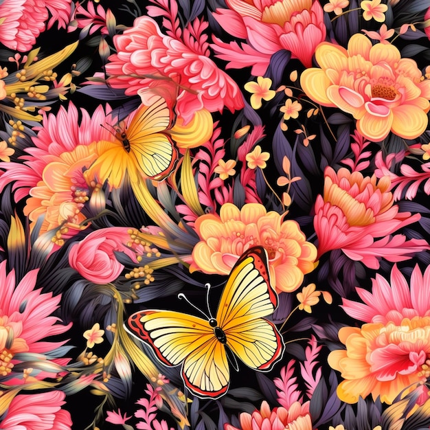 there is a butterfly that is sitting on a flower generative ai