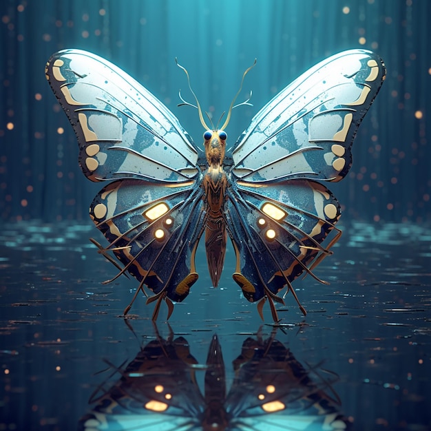 There is a butterfly that is sitting on the water generative ai