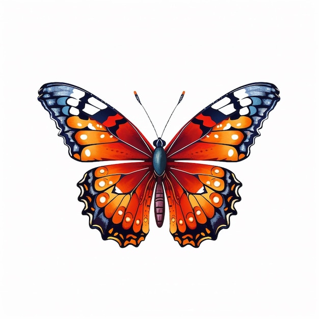 there is a butterfly that is sitting on a white surface generative ai