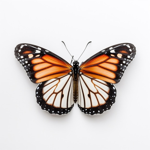 There is a butterfly that is sitting on a white surface generative ai