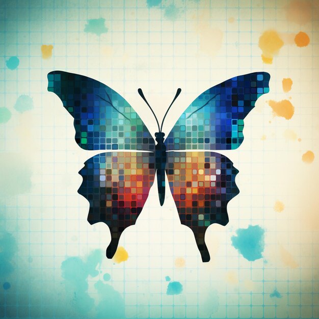 there is a butterfly with a colorful pattern on its wings generative ai