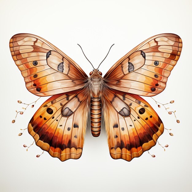 there is a butterfly with orange spots on its wings generative ai