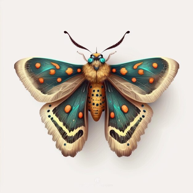 there is a butterfly with orange spots on its wings generative ai