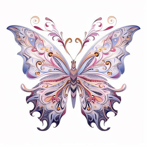 Photo there is a butterfly with a pattern on its wings generative ai