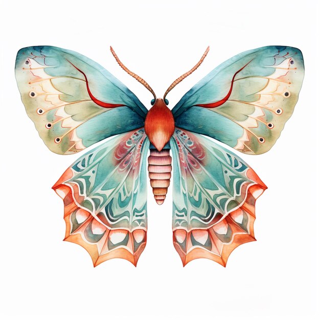 There is a butterfly with a red and blue wing on it generative ai