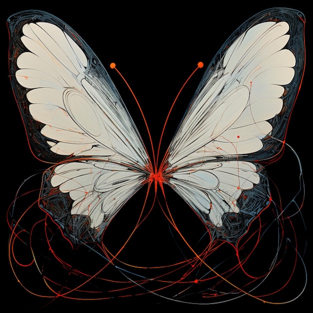 there is a butterfly with a red spot on its wings generative ai