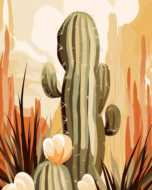 there is a cactus plant with a hat on it in the desert generative ai