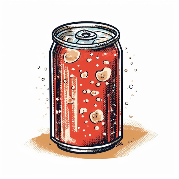 There is a can of soda with a lot of bubbles on it generative ai
