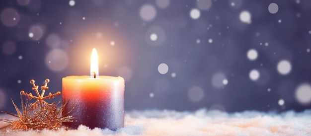 there is a candle that is lit in the snow generative ai