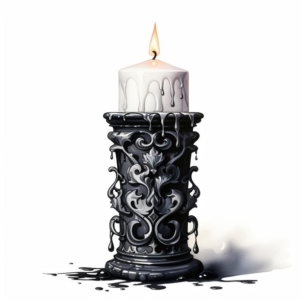 there is a candle that is melting on the ground generative ai