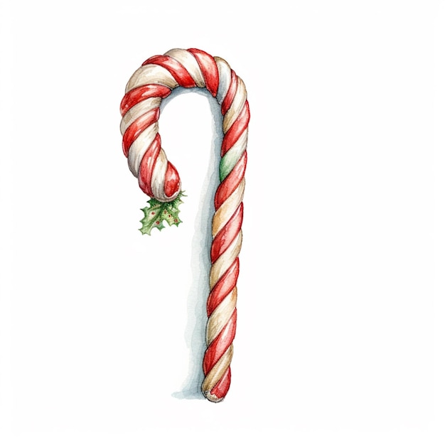 Photo there is a candy cane with a green top and red and white stripes generative ai