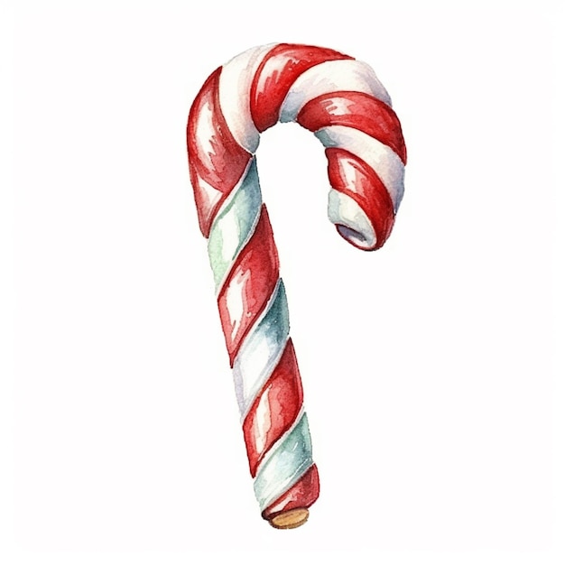 There is a candy cane with a red and white stripe on it generative ai