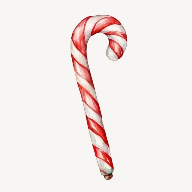 There is a candy cane with a red and white stripe on it generative ai