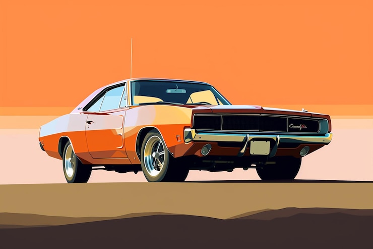 Photo there is a car that is parked on the side of the road generative ai