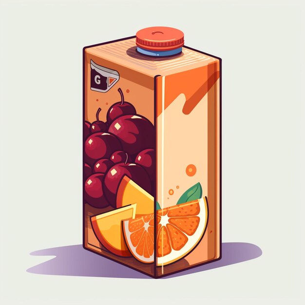 there is a carton of orange juice with a bunch of fruit inside generative ai