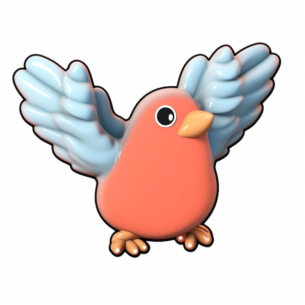 Photo there is a cartoon bird with wings spread out and a white background generative ai